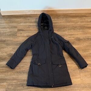 Women's Navy Hooded Coat